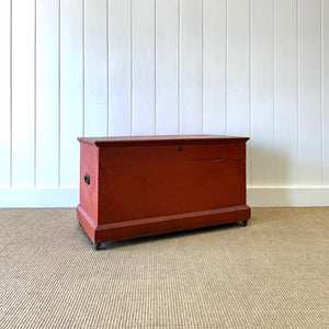 An Antique Blanket Box or Coffee Table With Iron Handles