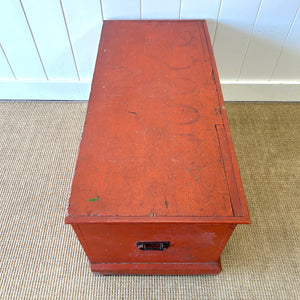 An Antique Blanket Box or Coffee Table With Iron Handles