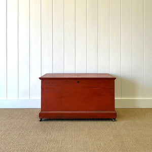 An Antique Blanket Box or Coffee Table With Iron Handles