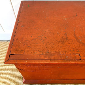 An Antique Blanket Box or Coffee Table With Iron Handles