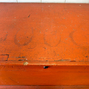 An Antique Blanket Box or Coffee Table With Iron Handles