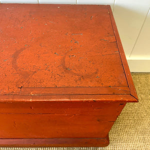 An Antique Blanket Box or Coffee Table With Iron Handles