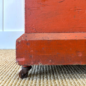 An Antique Blanket Box or Coffee Table With Iron Handles