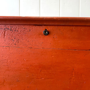 An Antique Blanket Box or Coffee Table With Iron Handles