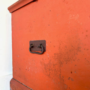 An Antique Blanket Box or Coffee Table With Iron Handles