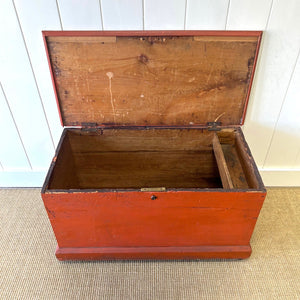 An Antique Blanket Box or Coffee Table With Iron Handles