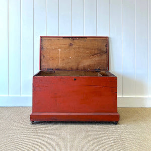 An Antique Blanket Box or Coffee Table With Iron Handles