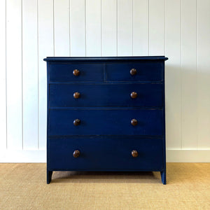 A Dark Blue English Pine Chest of Drawers Dresser c1890 The Parsons Nose Antiques A Dark Blue English Pine Chest of Drawers Dresser c1890 The Parsons Nose Antiques