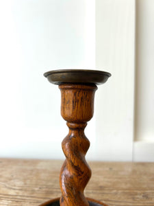 A Pair of Early 20th Century Barley Twist Candlesticks
