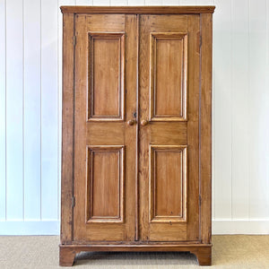 An English Country Pine Wardrobe or Linen Press c1890