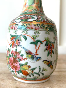 A Pair of Antique Chinese Vases with Beautiful Floral Chinoiserie Motif