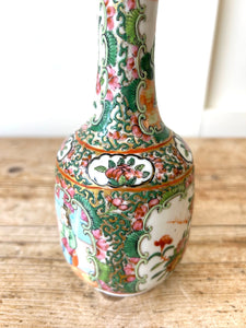 A Pair of Antique Chinese Vases with Beautiful Floral Chinoiserie Motif