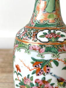 A Pair of Antique Chinese Vases with Beautiful Floral Chinoiserie Motif