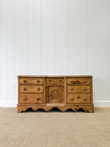 A Large English Country 7 Drawer Pine Buffet or Sideboard c1860