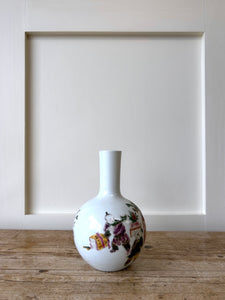 Antique Chinese Hand Painted Famille Rose Porcelain Vase Calligraphy Signed