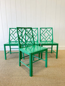 A Gorgeous Set of Green Painted Chinoiserie Chairs