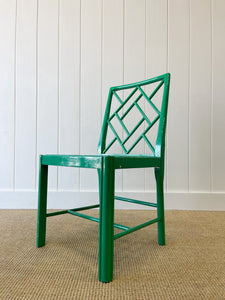 A Gorgeous Set of Green Painted Chinoiserie Chairs