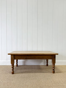 Antique English Country Pine Coffee Table c1890