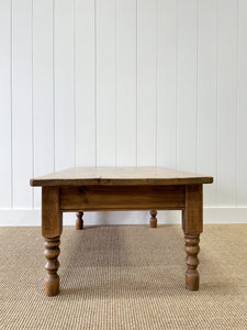 Antique English Country Pine Coffee Table c1890