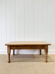 Antique English Country Pine Coffee Table c1890
