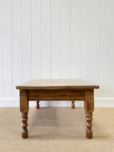 Antique English Country Pine Coffee Table c1890