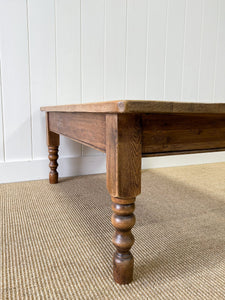 Antique English Country Pine Coffee Table c1890