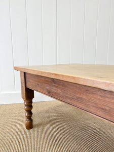 Antique English Country Pine Coffee Table c1890