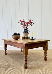 Antique English Country Pine Coffee Table c1890