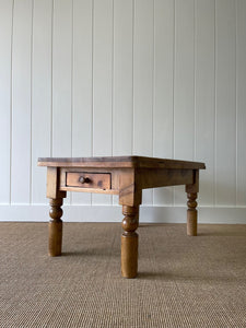 Antique English Country Pine Coffee Table c1890