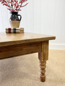Antique English Country Pine Coffee Table c1890