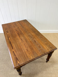 A Welsh Pitch Pine Boys School 6ft Dining Table c1850
