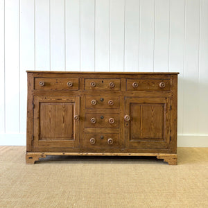 A Large English Country 6 Drawer Pine Buffet or Sideboard