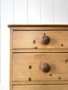 A 19th Century English Pine Chest of Drawers/Dresser with Tulip Feet