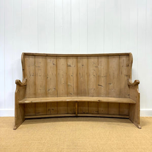 An English 19th Century Curved Bench or Settle