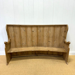 An English 19th Century Curved Bench or Settle