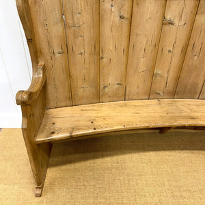 An English 19th Century Curved Bench or Settle