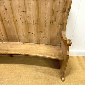 An English 19th Century Curved Bench or Settle