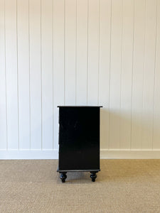 A Small English Ebonized Black Chest of Drawers/Dresser on Tulip Feet c1890