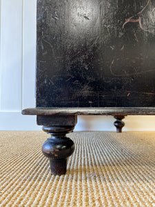 A Small English Ebonized Black Chest of Drawers/Dresser on Tulip Feet c1890