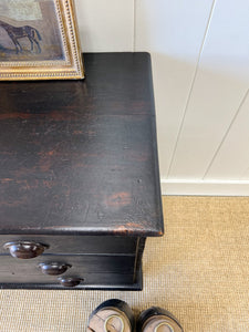 A Small English Ebonized Black Chest of Drawers/Dresser on Tulip Feet c1890
