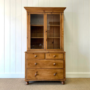 A 19th Century English Pine Bookcase Cabinet or Hutch