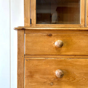 A 19th Century English Pine Bookcase Cabinet or Hutch