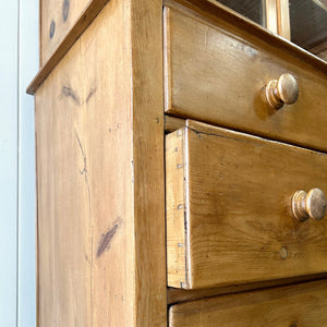 A 19th Century English Pine Bookcase Cabinet or Hutch