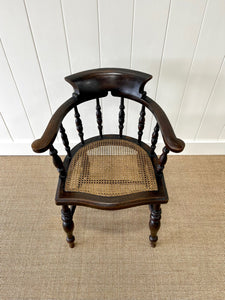 An English Country Oak Bow Arm Chair c1830