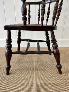 An English Country Oak Bow Arm Chair c1830