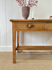 Antique English Country Pine Console Table c1890