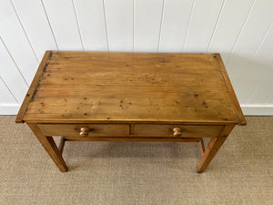 Antique English Country Pine Console Table c1890