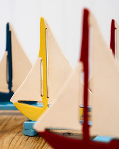 Vintage Expandable Decorative Wooden Sailboats