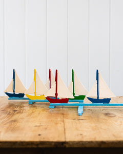 Vintage Expandable Decorative Wooden Sailboats