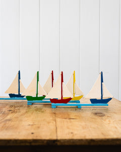 Vintage Expandable Decorative Wooden Sailboats